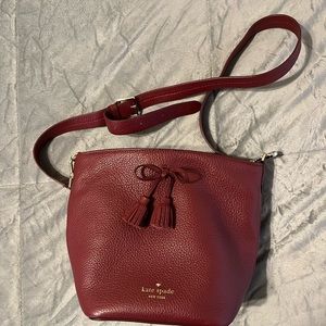 Kate Spade red leather cross body purse